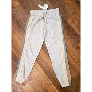 Nwt Ocean Drive Gray Sweatpants with Multicolor Side Stripes